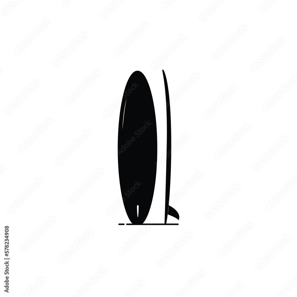 Surfboard icon isolated vector graphics Surfboard icon isolated vector graphics