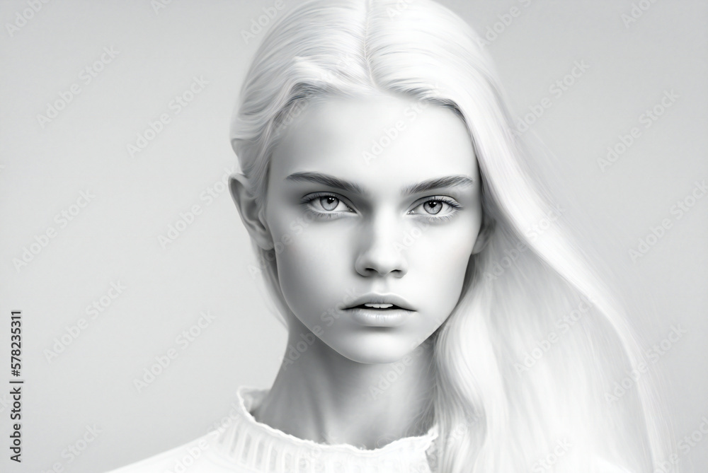 Beautiful girl portrait. Serene bright illustration. Fictional character. Created with Generative AI technology. Beautiful girl portrait. Serene bright illustration. Fictional character. Created with Generative AI technology.