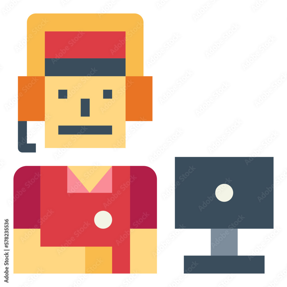 customer service flat icon style customer service flat icon style