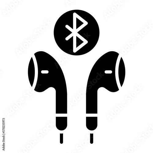 Bluetooth Headphones Icon Style photo