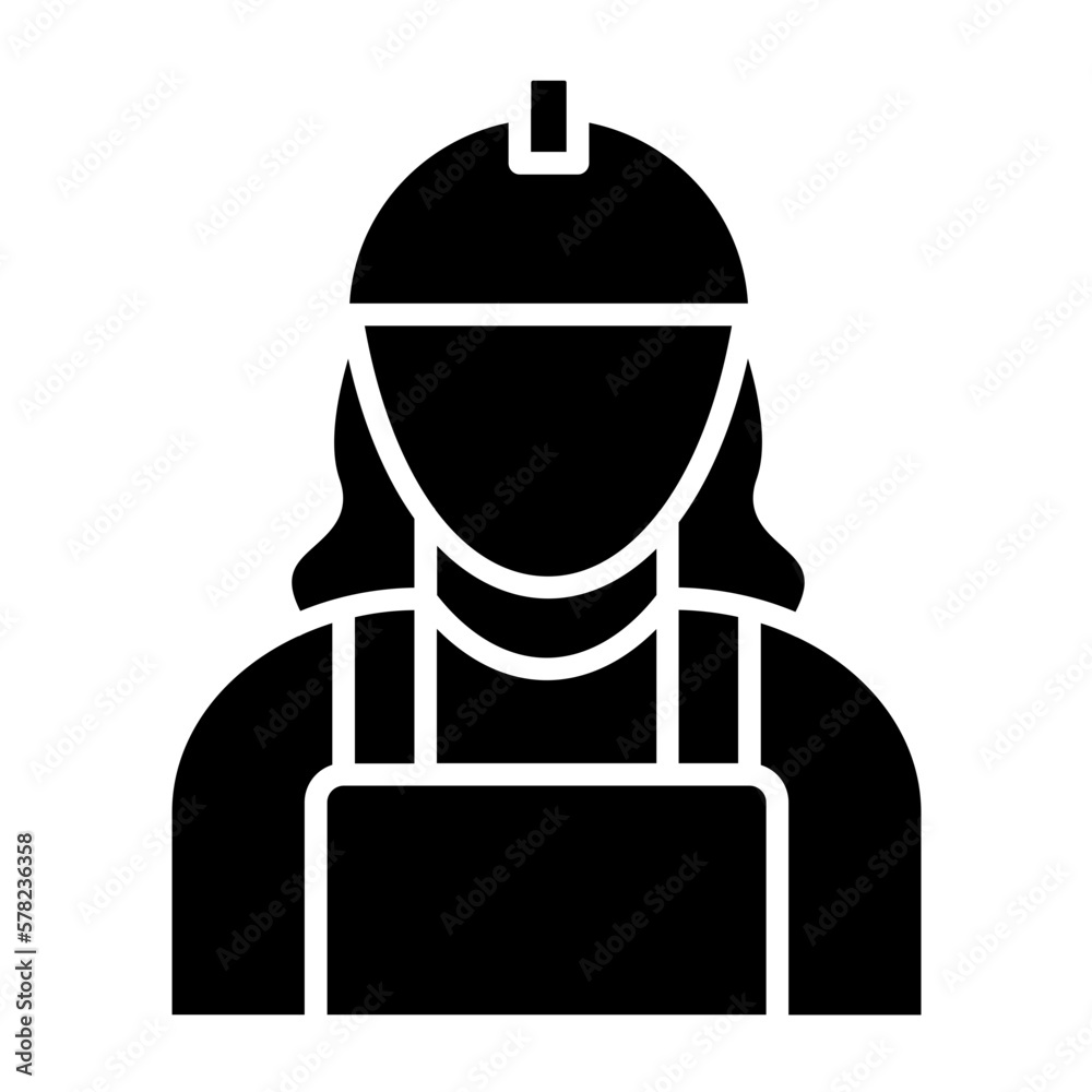 Worker Female Icon Style