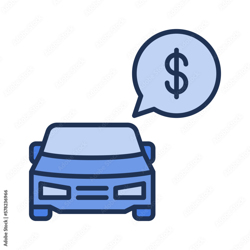 Car Rental Price vector concept blue icon or sign