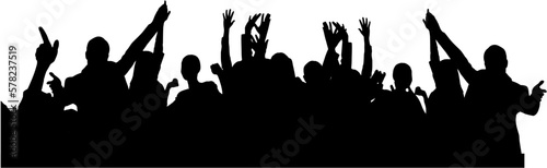Audience Silhouette Vector Set in Black Color