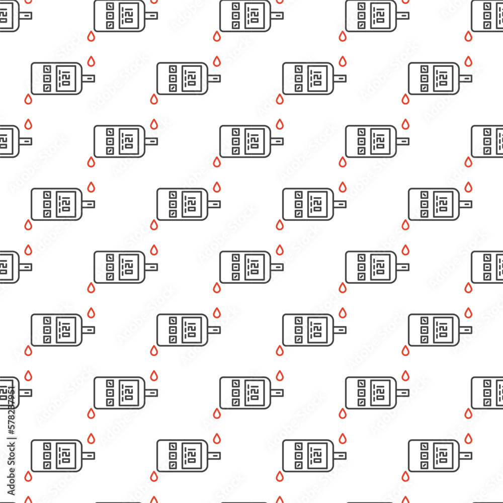 Obraz premium Glucose Meter vector concept thin line seamless pattern