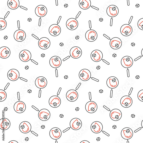 Magnifier and Blood with Glucose vector Diabetic linear pattern