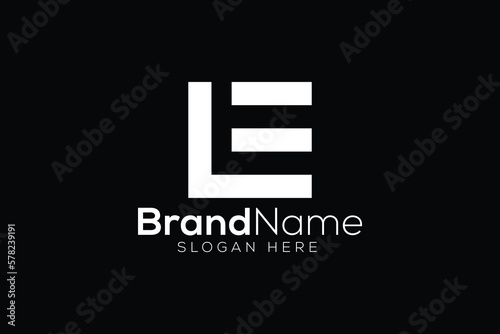 Letter L E logo design template