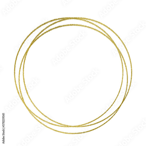 Gold circle frame. 