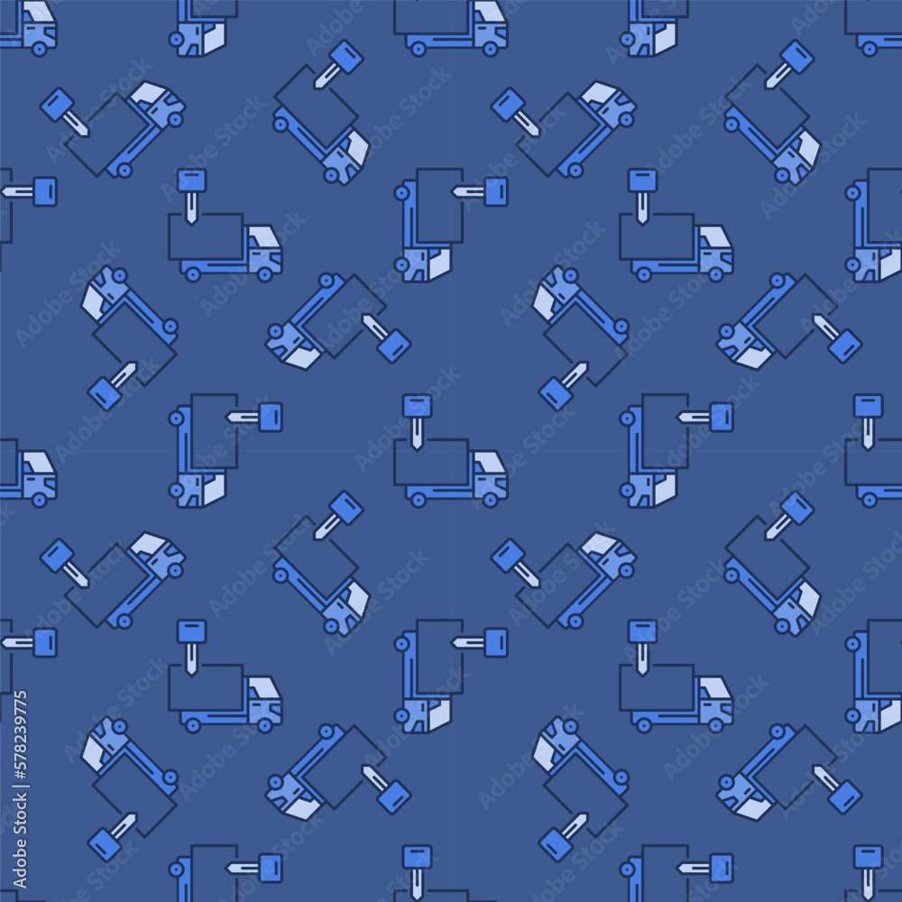 Truck Hire vector Freight Transport Rental blue seamless pattern Truck Hire vector Freight Transport Rental blue seamless pattern
