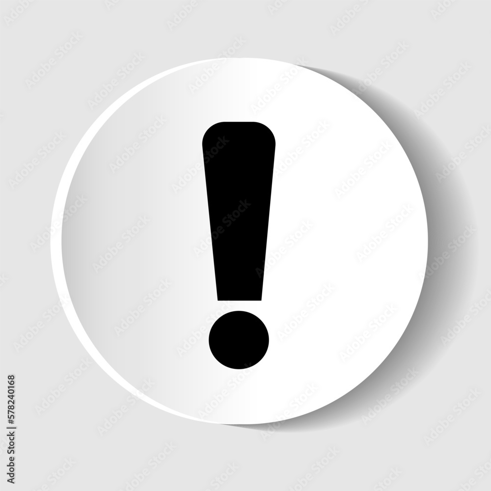 Exclamation sign icon,flat design web buttons isolated on white background, vector illustration Exclamation sign icon,flat design web buttons isolated on white background, vector illustration