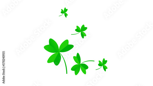 St Patrick's day Fresh green clover leaves png banner design. St. Patrick's Day irish celebration