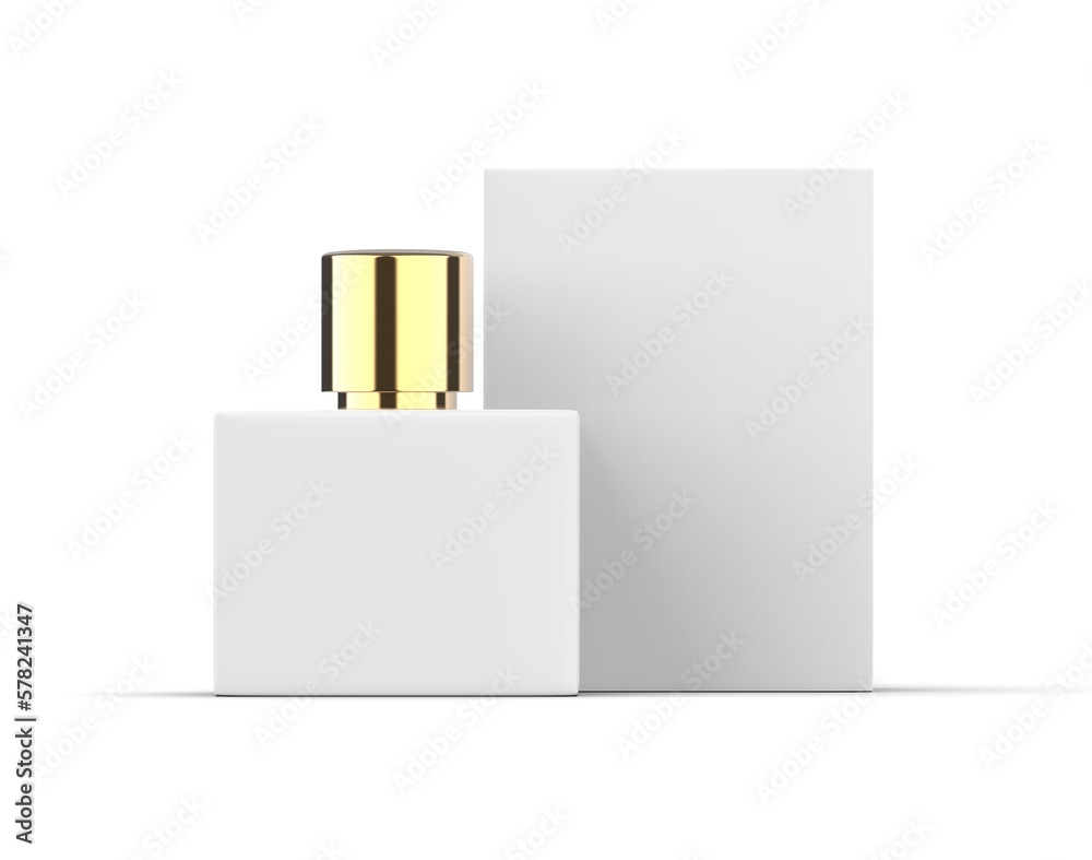 Blank perfume bottle ready for your design and branding mockup template isolated on white background, 3d illustration. Blank perfume bottle ready for your design and branding mockup template isolated on white background, 3d illustration.