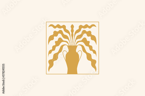 Vector illustration in simple linear  style - logo design template and graphic element for posters, prints, posts for social media