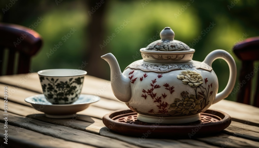 teapot and cups generative AI teapot and cups generative AI