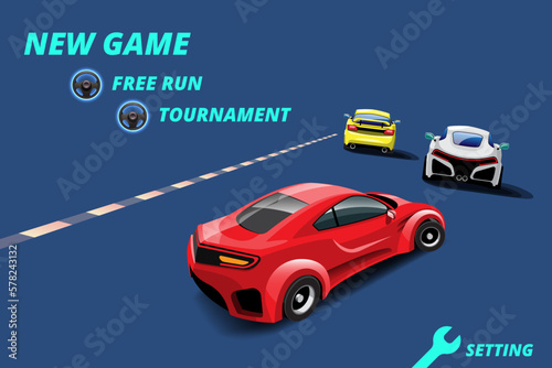 When game start player can select racing car in game library