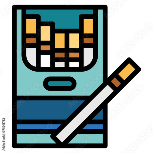 cigarette filled outline icon style