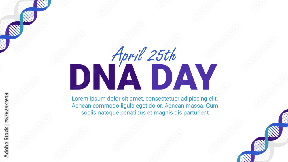 flat design of dna day banner template flat design of dna day banner template