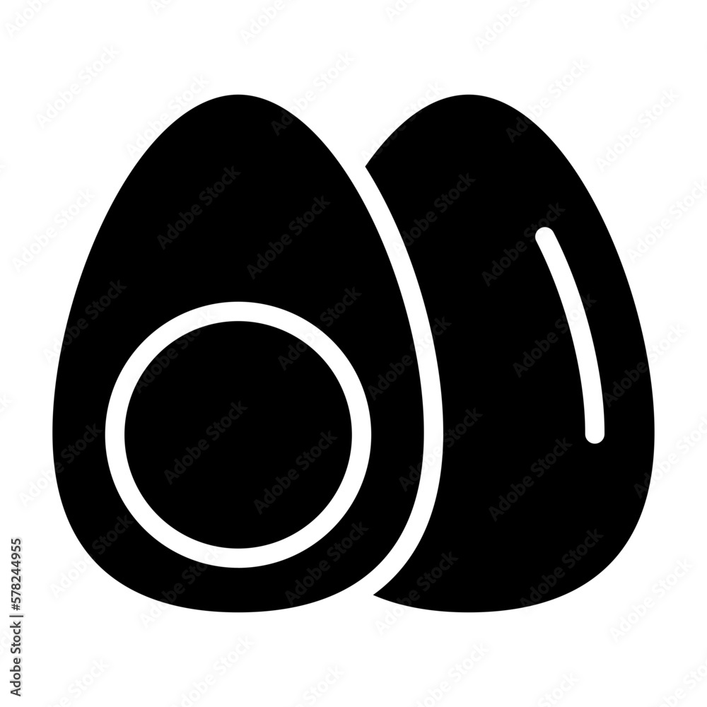 vector boiled egg icon style vector boiled egg icon style