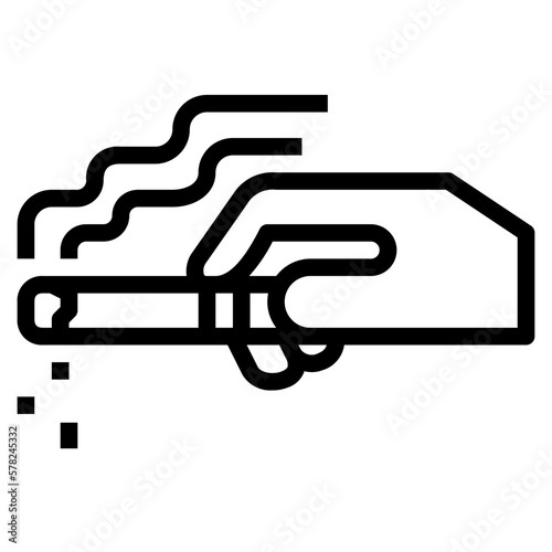 smoking line icon style