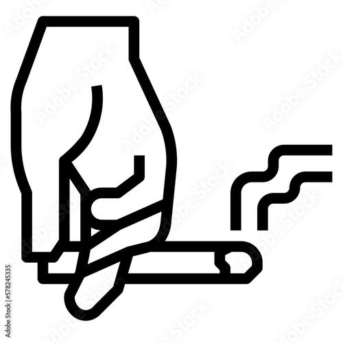 smoking line icon style