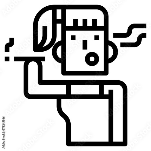 smoking line icon style