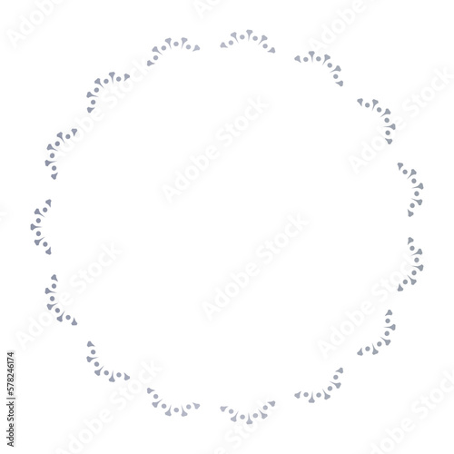 銀色風の線だけの円形レースのフレーム素材