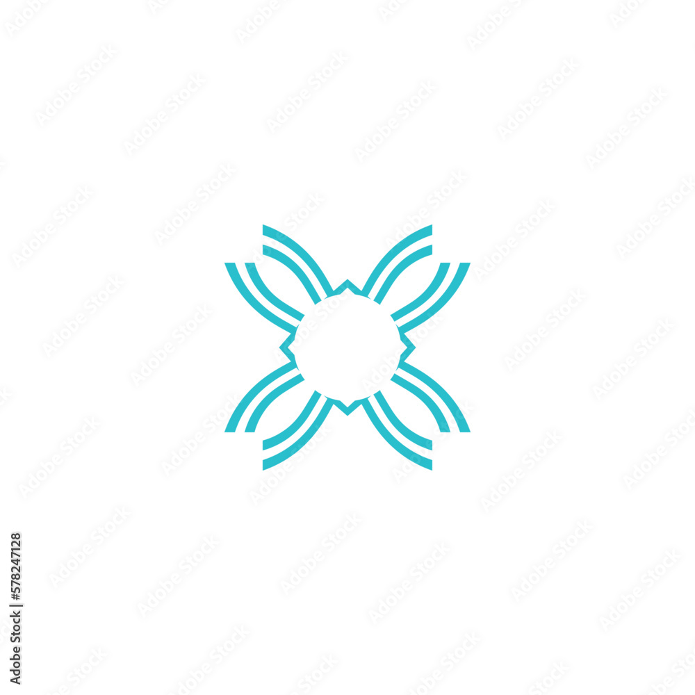 four corners luck icon logo simple luck symbol