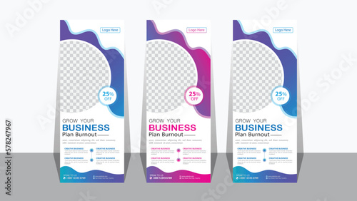 Latest Modern creative corporate business standee x roll up pull up signage retractable banner design vector template