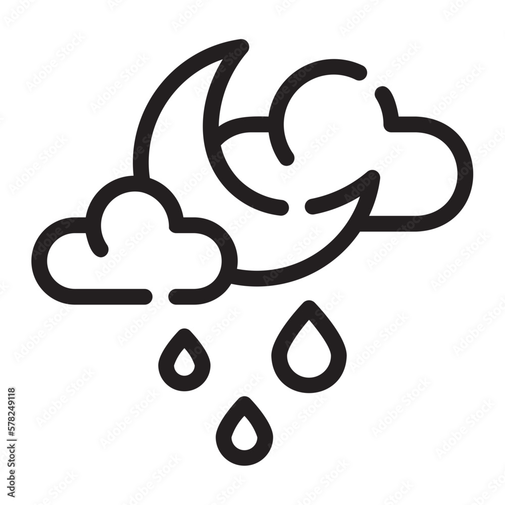 Overcast line icon Overcast line icon