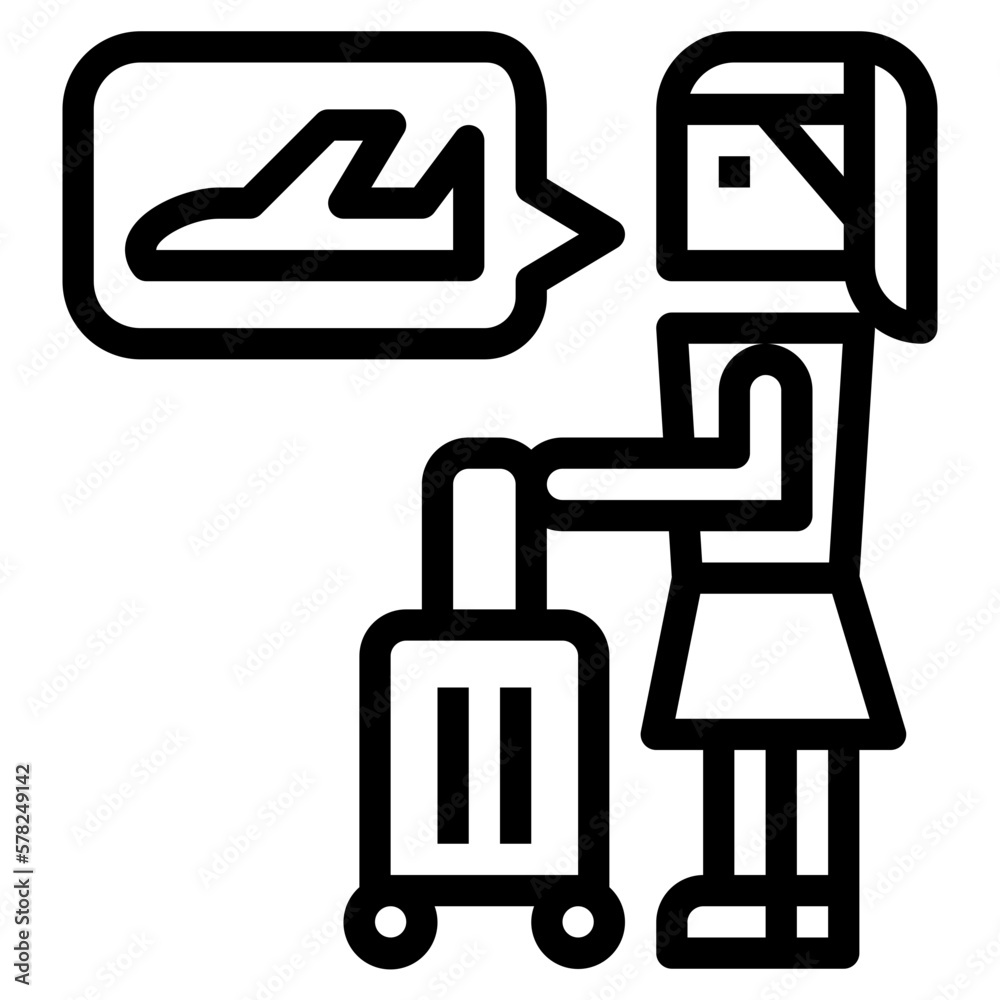 businesswoman line icon style businesswoman line icon style