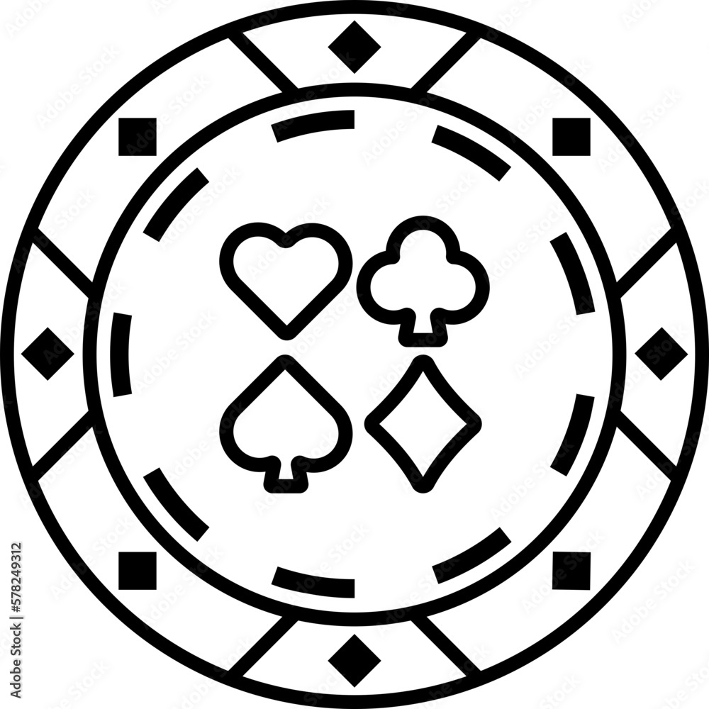 Casino Chips Outline Casino Chips Outline