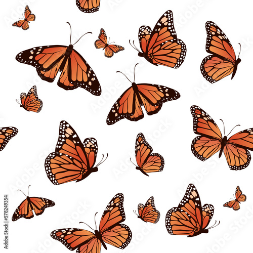 Printrealistic seamless pattern butterfly vector illustration design