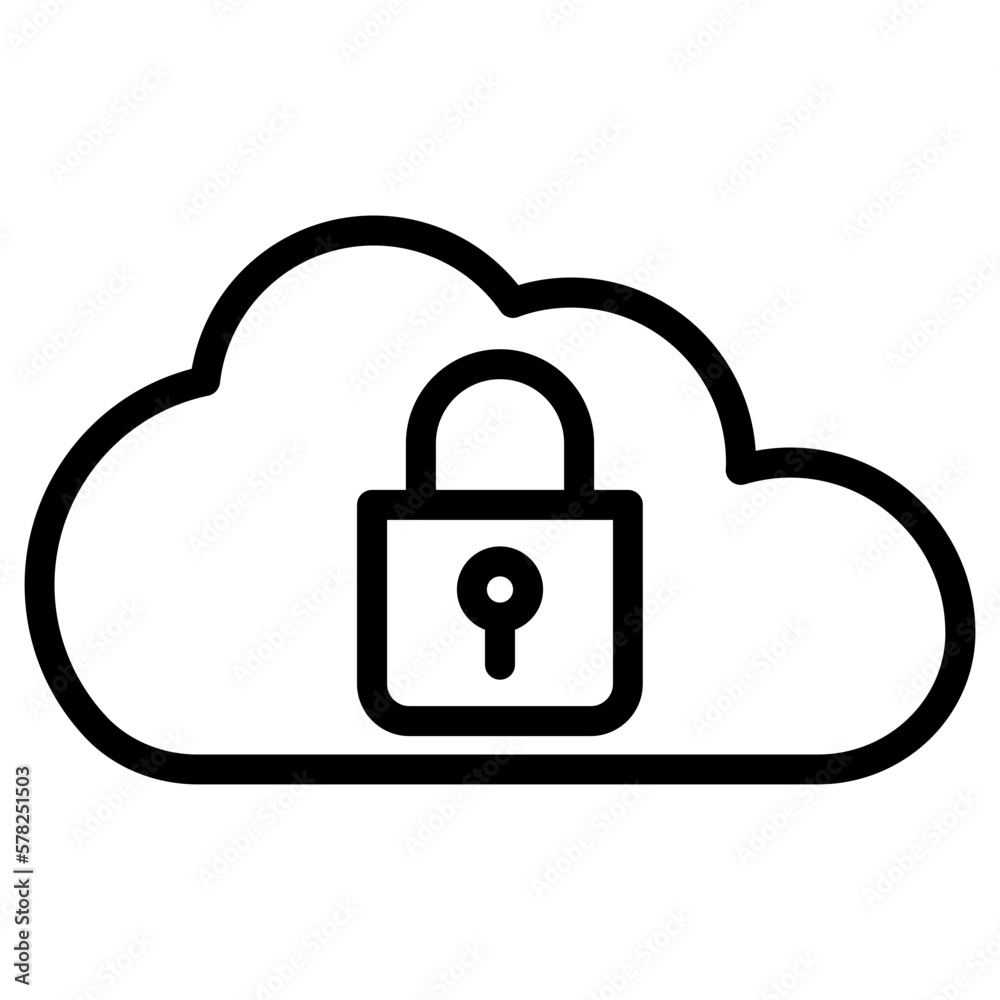 padlock cloud computing icon padlock cloud computing icon