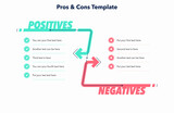 Simple pros and cons template with place for your content. Simple flat template for data visualization.