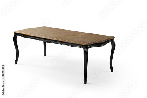 wooden table isolated on white background .dinning table .