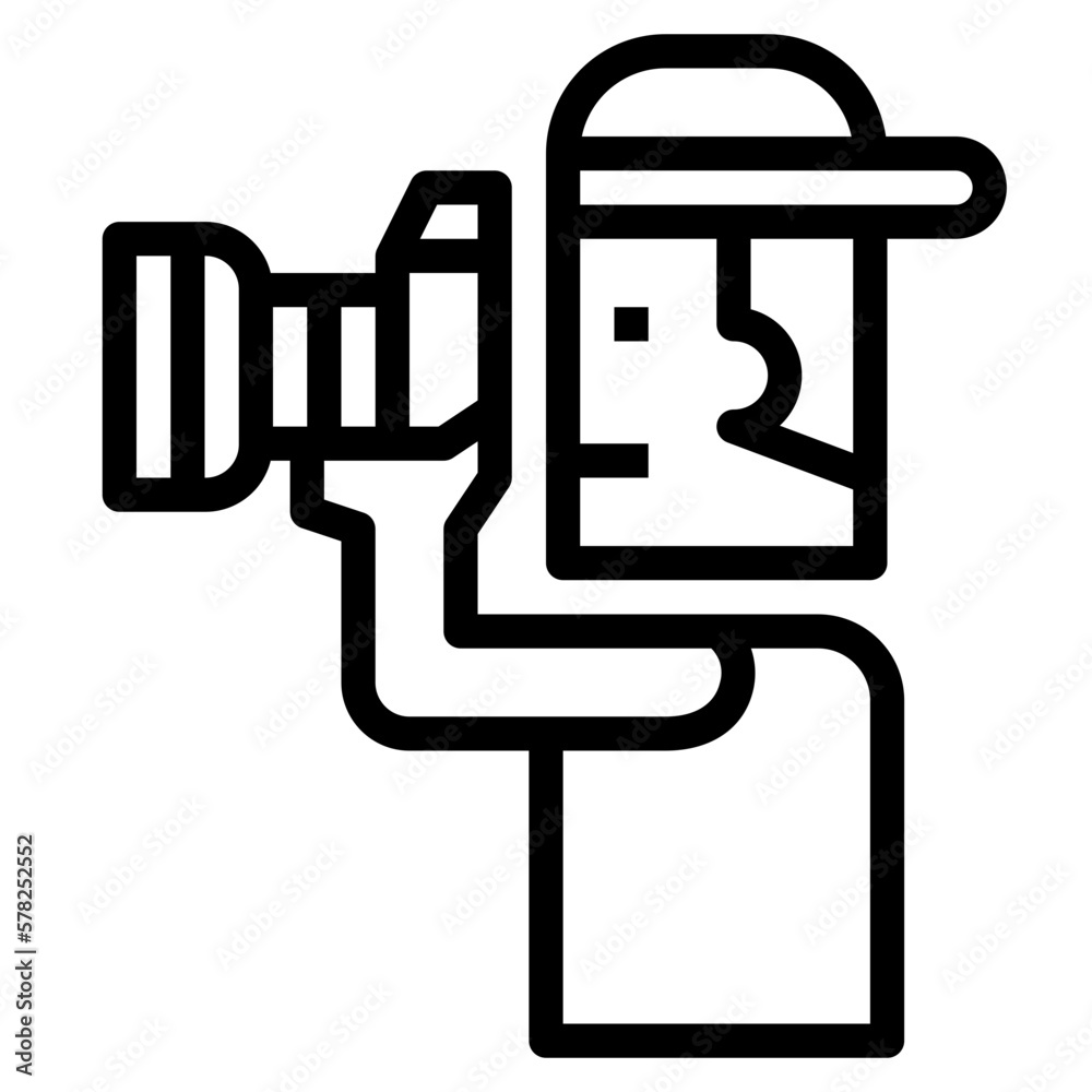 photographer line icon style photographer line icon style