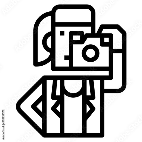 photographer line icon style