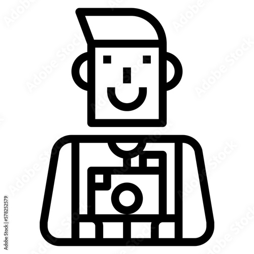photographer line icon style