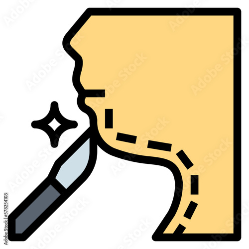 neck lift filled outline icon style