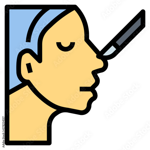 rhinoplasty filled outline icon style