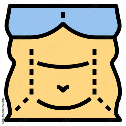 tummy tuck filled outline icon style