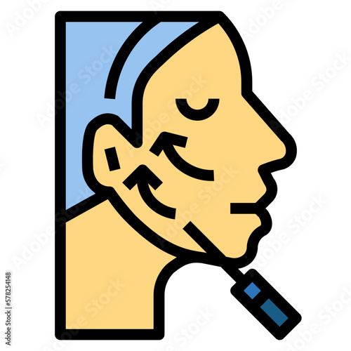 thread lifting filled outline icon style