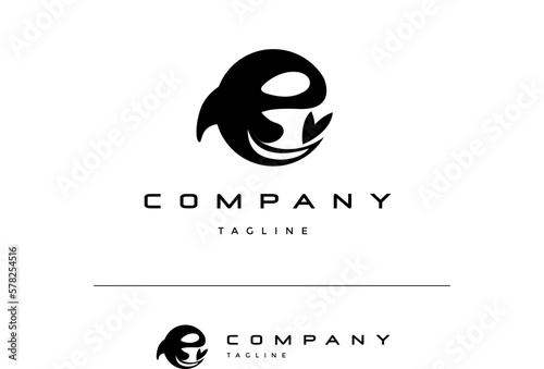 Orca Killer Whale Marine Sea Ocean Mammal Logo Design Vector Template for Brand Business Company