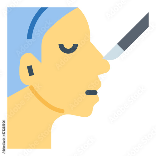 rhinoplasty flat icon style