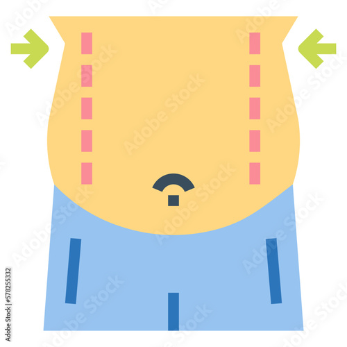 tummy tuck flat icon style