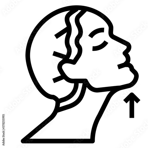 chin reduction line icon style