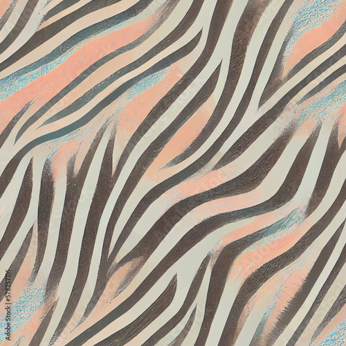 Seamless zebra pattern texture with pastel colors. AI Generative Art.