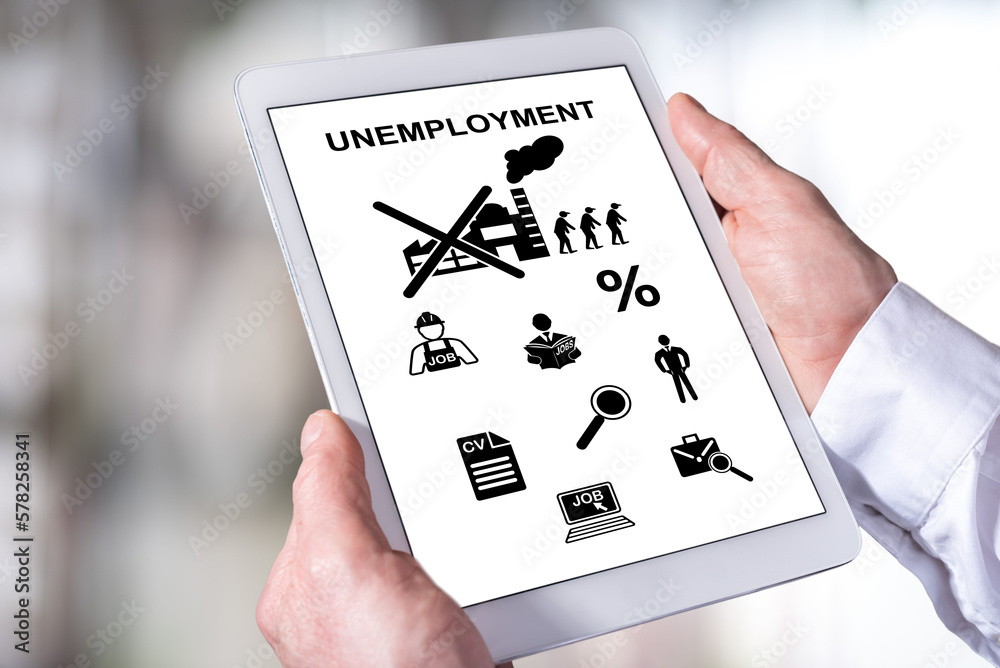 Unemployment concept on a tablet Unemployment concept on a tablet