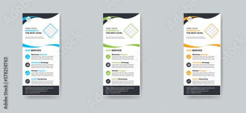 Creative Modern Corporate DL Flyer Design. DL Flyer design. Pink business template for dl flyer. Layout with modern circle photo and abstract background. Creative flyer or brochure concept.Roll up ban