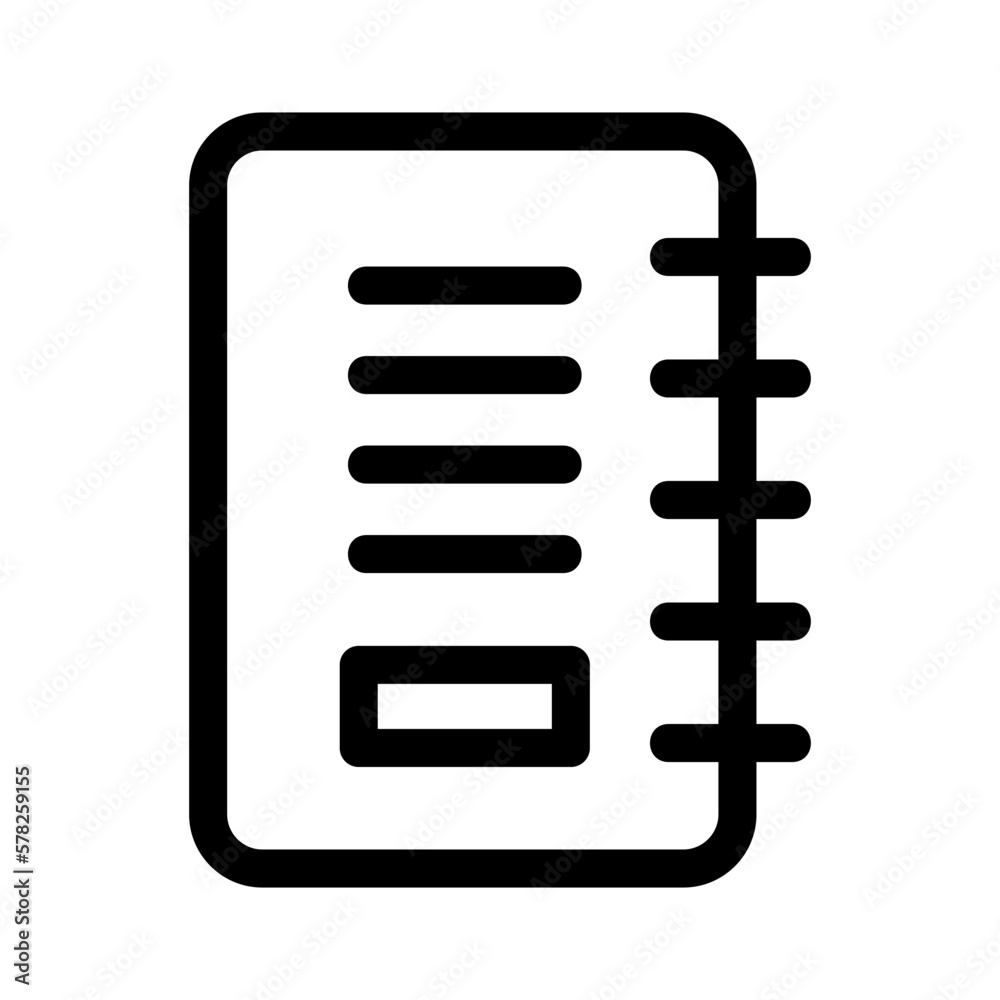 diary icon or logo isolated sign symbol vector illustration - high quality black style vector icons
