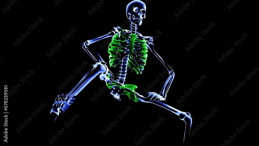 Skeleton dancing - green - gravity .